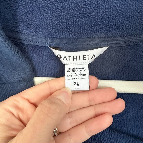 Athleta Navy Asymmetrical Zip Pullover Sweatshirt - Picture 8 of 13